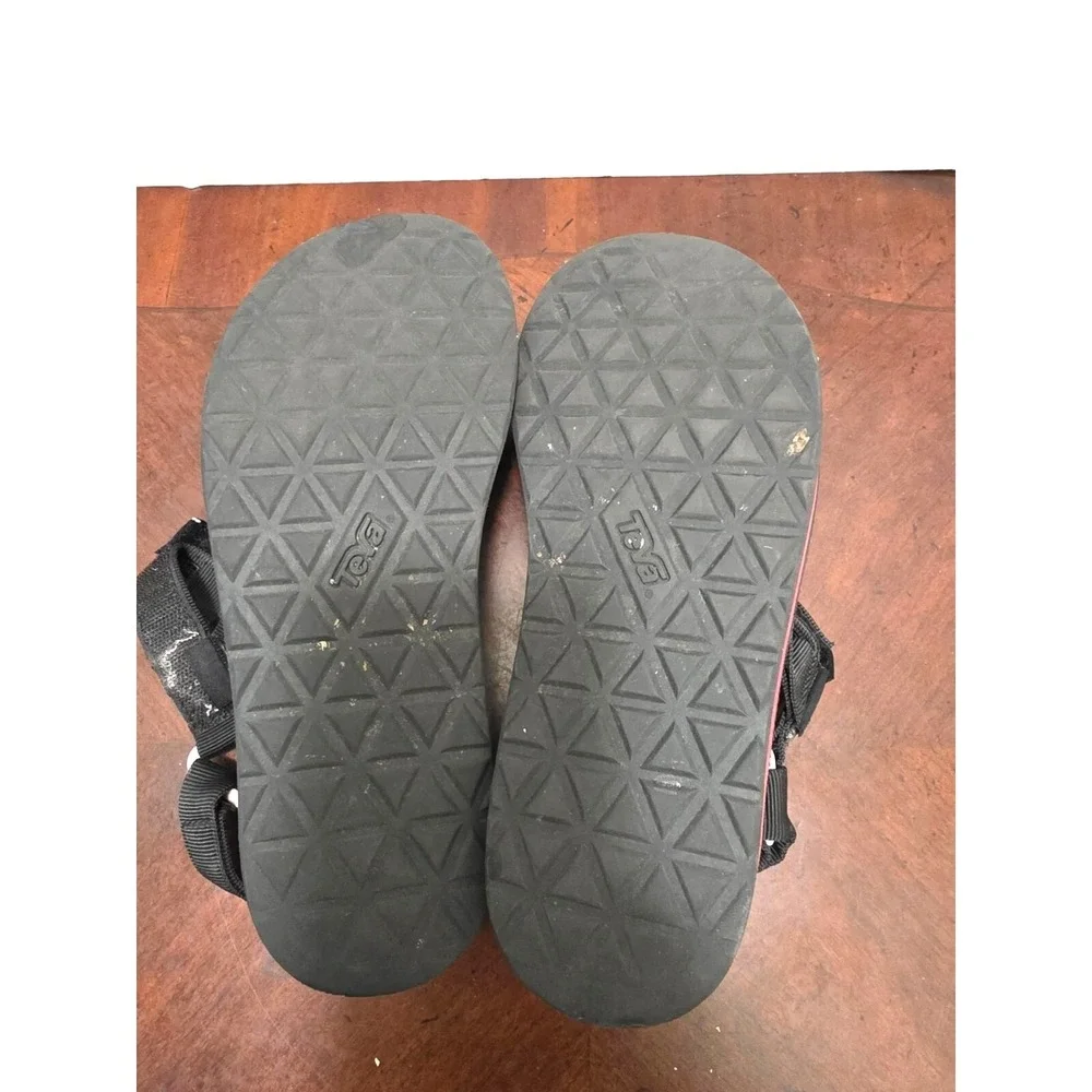 TEVA Platform Universal Black & Red Sport Sandals Adjustable Straps Women's Size